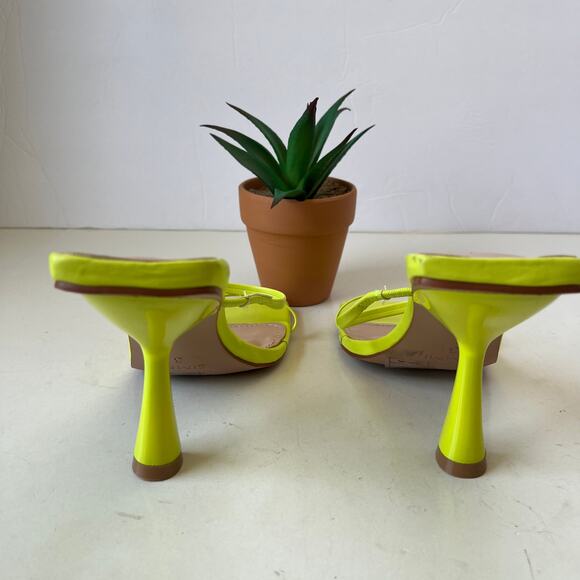 SIMMI Strappy Heeled Sandals Womens Shoes Sz 5 Flourescent Spool Heel Festival - Picture 7 of 11